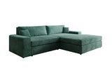 Designer Ecksofa Lugo in Cord – Vintage Blau – Rechts