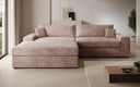 Designer Ecksofa Lugo in Cord – Rosé – Links
