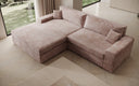 Designer Ecksofa Lugo in Cord – Rosé – Links