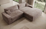 Designer Ecksofa Lugo in Cord – Blush – Rechts