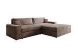 Designer Ecksofa Lugo in Cord – Blush – Rechts
