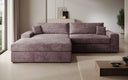 Designer Ecksofa Lugo in Cord – Mauve – Links