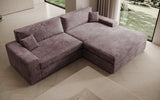 Designer Ecksofa Lugo in Cord – Mauve – Rechts