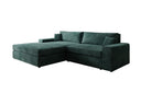 Designer Ecksofa Lugo in Cord – Petrol – Links
