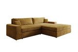 Designer Ecksofa Lugo in Cord – Safran – Rechts