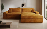 Designer Ecksofa Lugo in Cord – Amber – Rechts