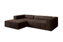 Designer Ecksofa Vasto in Cord – Braun – Links