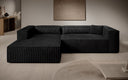 Designer Ecksofa Vasto in Cord – Schwarz – Links