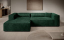 Designer Ecksofa Vasto in Cord – Grün – Links