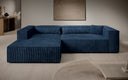 Designer Ecksofa Vasto in Cord – Blau – Links