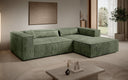 Designer Ecksofa Vasto in Cord – Salbei – Rechts