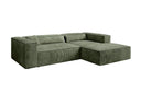 Designer Ecksofa Vasto in Cord – Salbei – Rechts