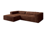 Designer Ecksofa Vasto in Cord – Terrakotta – Links
