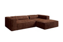 Designer Ecksofa Vasto in Cord – Terrakotta – Rechts