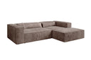 Designer Ecksofa Vasto in Cord – Blush – Rechts