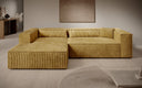 Designer Ecksofa Vasto in Cord – Safran – Links