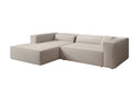 Designer Ecksofa Vasto in Strukturstoff – Beige – Links