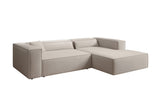 Designer Ecksofa Vasto in Strukturstoff – Beige – Rechts