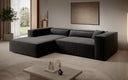 Designer Ecksofa Vasto in Strukturstoff – Schwarz – Links