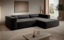 Designer Ecksofa Vasto in Strukturstoff – Schwarz – Rechts