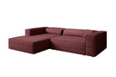 Designer Ecksofa Vasto in Strukturstoff – Bordeaux – Links