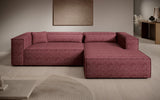Designer Ecksofa Vasto in Strukturstoff – Bordeaux – Rechts