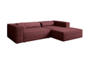 Designer Ecksofa Vasto in Strukturstoff – Bordeaux – Rechts