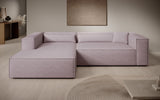 Designer Ecksofa Vasto in Strukturstoff – Taupe – Links