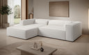 Designer Ecksofa Vasto in Strukturstoff – Weiß – Links