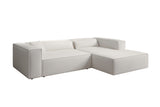Designer Ecksofa Vasto in Strukturstoff – Weiß – Rechts
