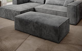 Beistellhocker Vasto in Cord – Hellgrau