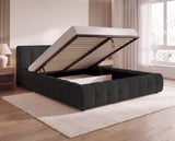 Designer Polsterbett Nela in Bouclé – Anthrazit