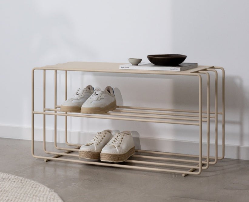 Shoe rack Neva – metal shelf with loft flair in many colors