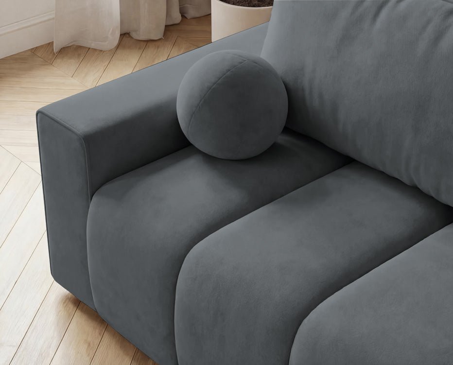 Designer 3 Sitzer Sofa Vena mit Stauraum und Schlaffunktion in Samt