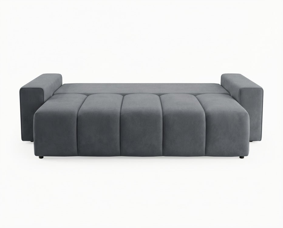 Designer 3 Sitzer Sofa Vena mit Stauraum und Schlaffunktion in Samt
