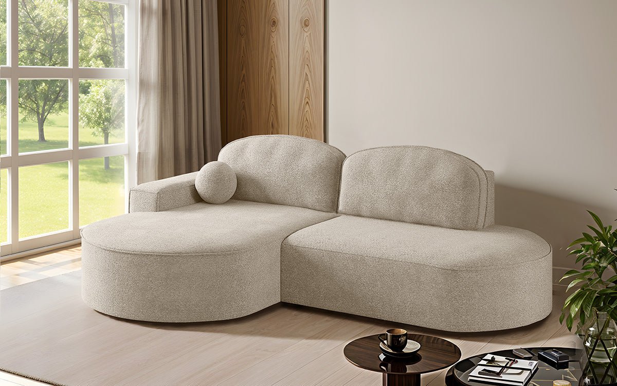 Designer Sofa Lenny Bouclé mat Schloof- an Zesummeklappfunktioun