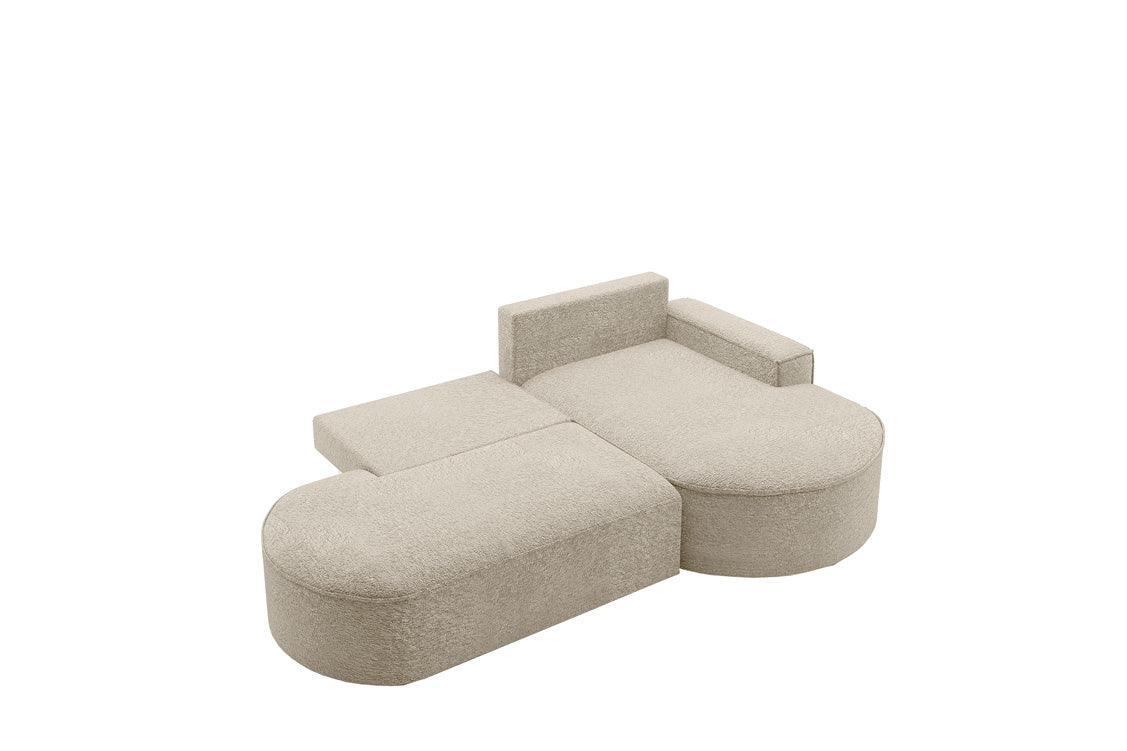 Designer Sofa Lenny Bouclé with Sleeping and Folding Function