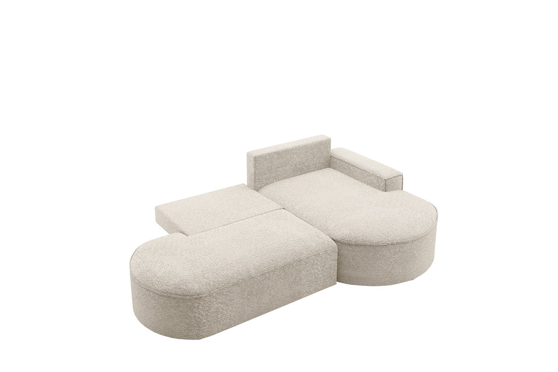 Designer Sofa Lenny Bouclé with Sleeping and Folding Function