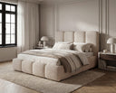 Designer Polsterbett Perla in Bouclé – Beige