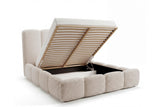 Designer Polsterbett Perla in Bouclé – Beige