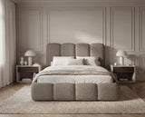 Designer Polsterbett Perla in Bouclé – Taupe