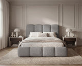 Designer Polsterbett Perla in Bouclé – Grau