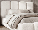 Designer Polsterbett Perla in Bouclé – Weiß