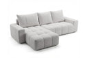 Designer Ecksofa Arvo in Bouclé mit Schlaffunktion & Stauraum – Sand – Links