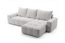Designer Ecksofa Arvo in Bouclé mit Schlaffunktion & Stauraum – Sand – Rechts