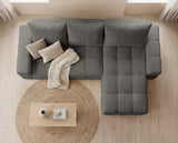 Designer Ecksofa Arvo in Bouclé mit Schlaffunktion & Stauraum – Grau – Rechts