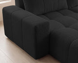 Designer Ecksofa Arvo in Bouclé mit Schlaffunktion & Stauraum – Anthrazit – Links