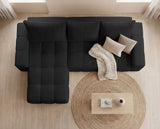 Designer Ecksofa Arvo in Bouclé mit Schlaffunktion & Stauraum – Anthrazit – Links