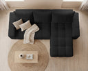 Designer Ecksofa Arvo in Bouclé mit Schlaffunktion & Stauraum – Anthrazit – Rechts