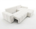 Designer Ecksofa Arvo in Bouclé mit Schlaffunktion & Stauraum – Weiß – Rechts